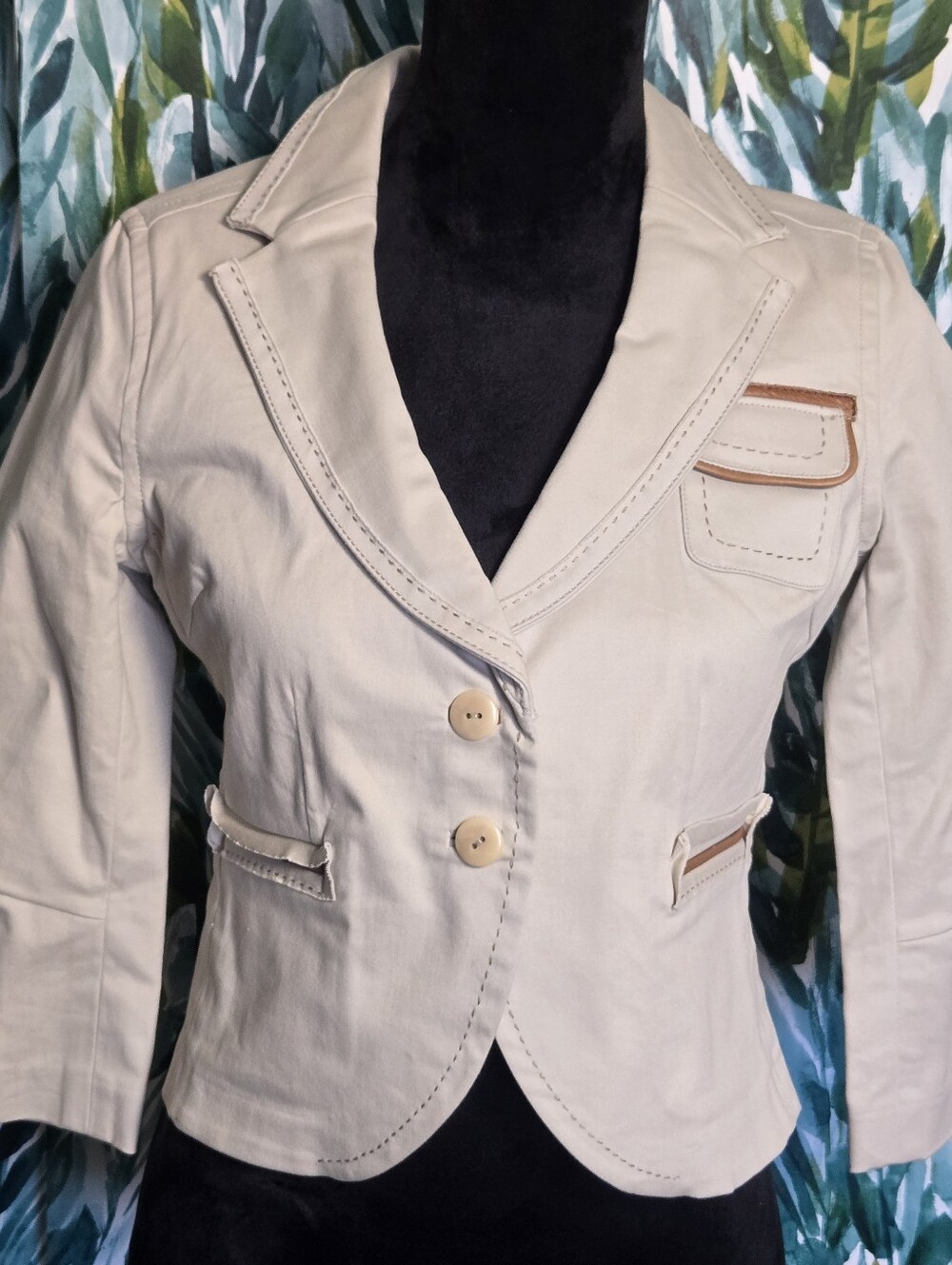 NWT Y2K Abercrombie & Fitch Cream Tailored Women's Blazer